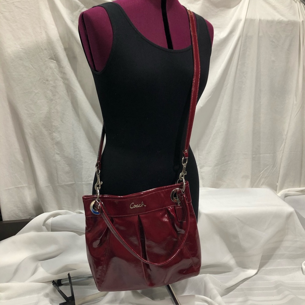 Coach Red Leather Crossbody/Shoulder Bag Purse EUC